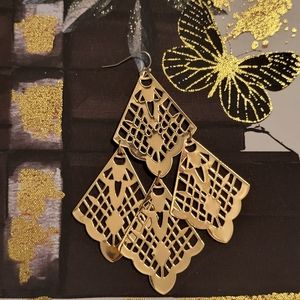 Gold Tiered Earrings